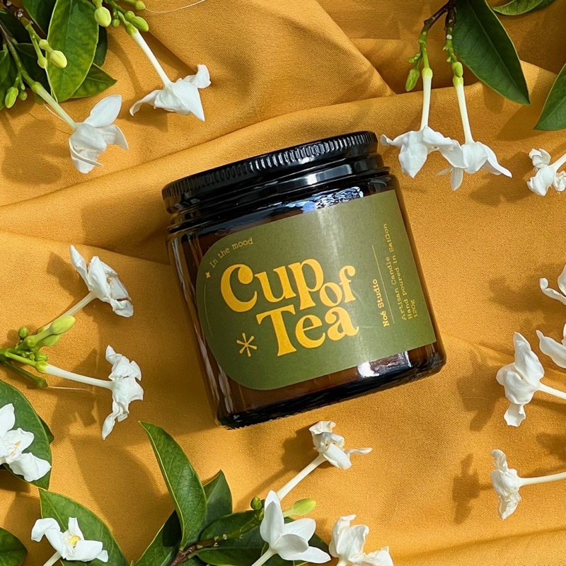 Nến Thơm Noé Studio Cup Of Tea Cao Cấp Có Nắp Đậy Sáp Đậu Nành Tinh Dầu Thiên Nhiên An Toàn
