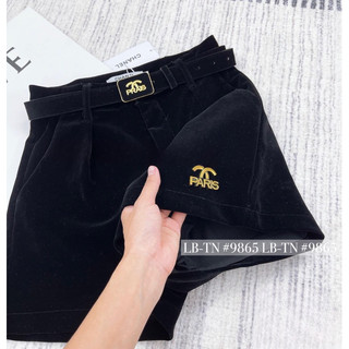 Quần sóc nhung cl kèm đai