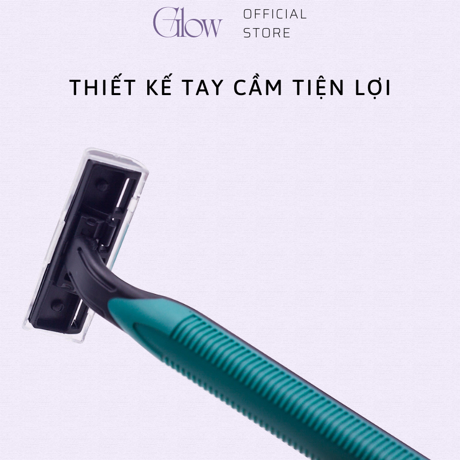 Hộp 4 Dao Cạo Râu, Cạo Lông Toàn Thân Cho Nam Nữ GLOWWAXING Thép Không Gỉ- 5374