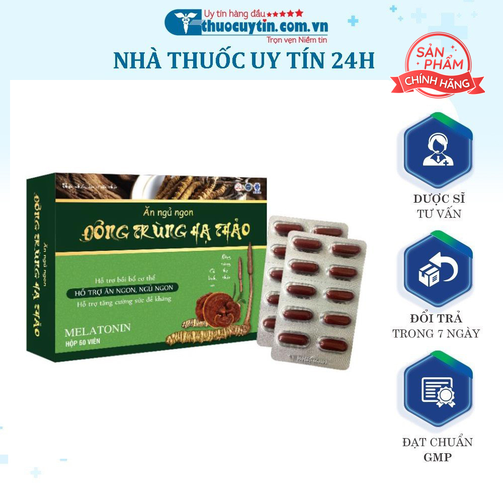 Ăn ngủ ngon Đông trùng Hạ Thảo viên uống bồi bổ cơ thể nâng cao đề kháng