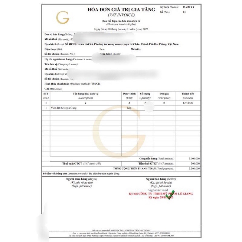 Hộp đựng Revirgin - gung Hàn Quốc, 14 viên