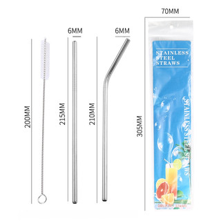 Bộ 2 ống hút inox 304 kèm cọ rửa