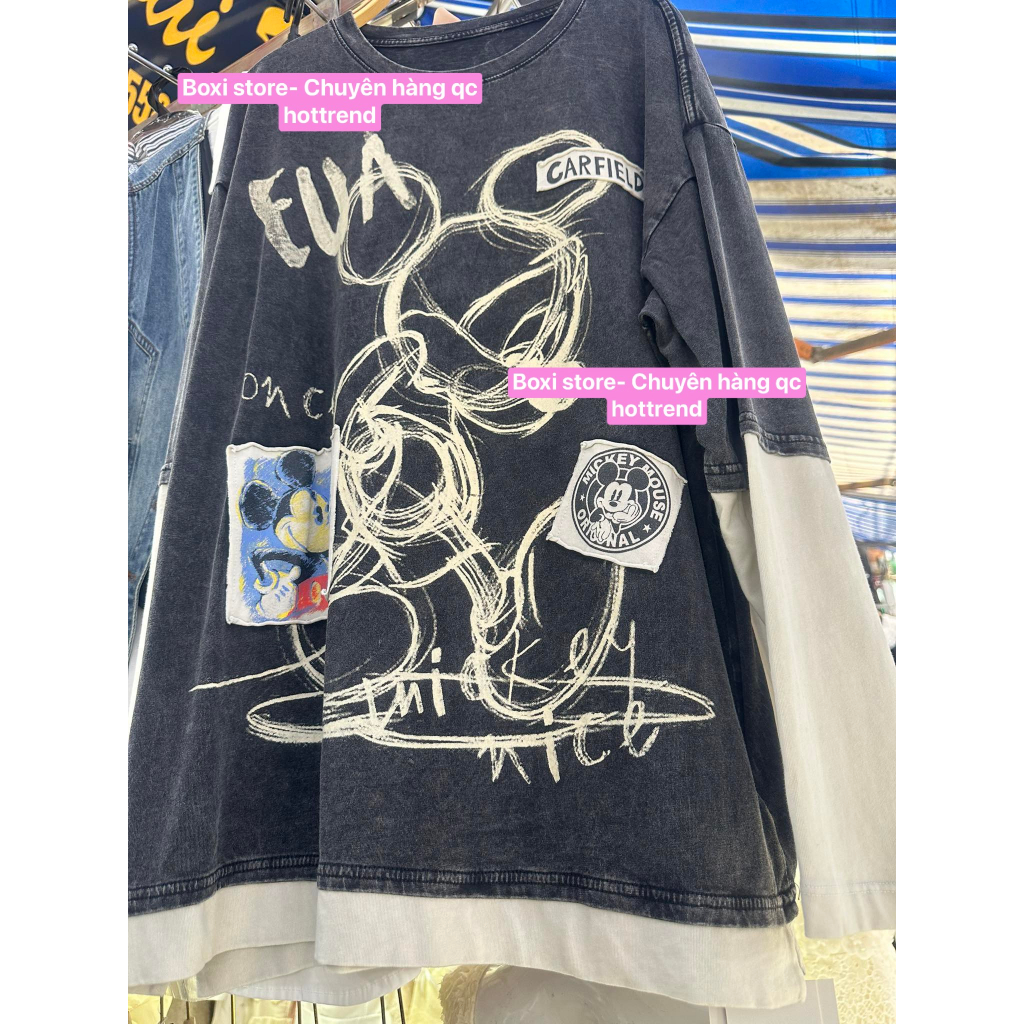 ÁO NỈ LOANG MICKEY PHOM RÔNG HÀNG QCL1