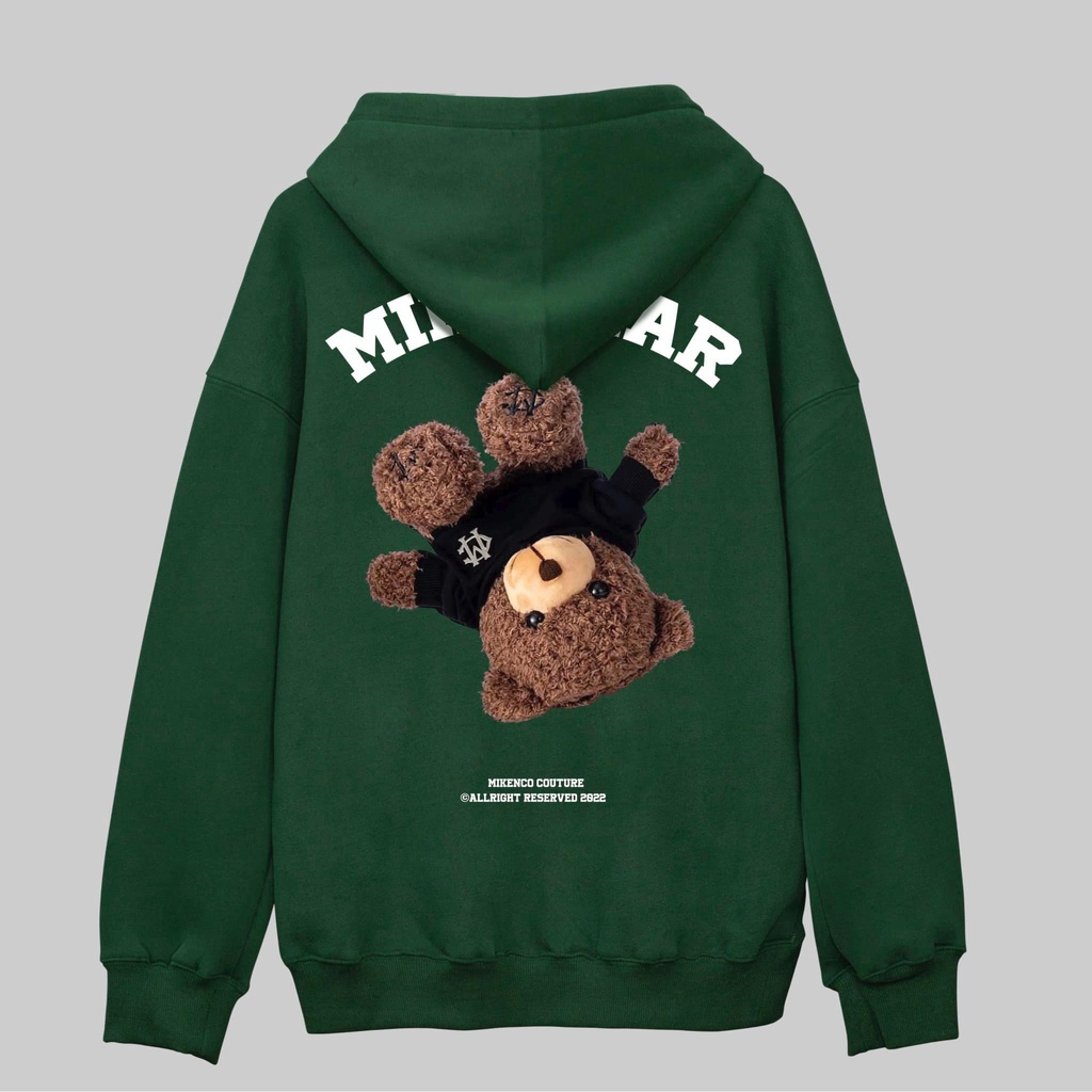 Áo Hoodie Mikebear Xanh Có Mũ Thu Đông Hot Màu Xanh Đen Chất Nỉ Dài Tay Cool Ngầu Hot Trend