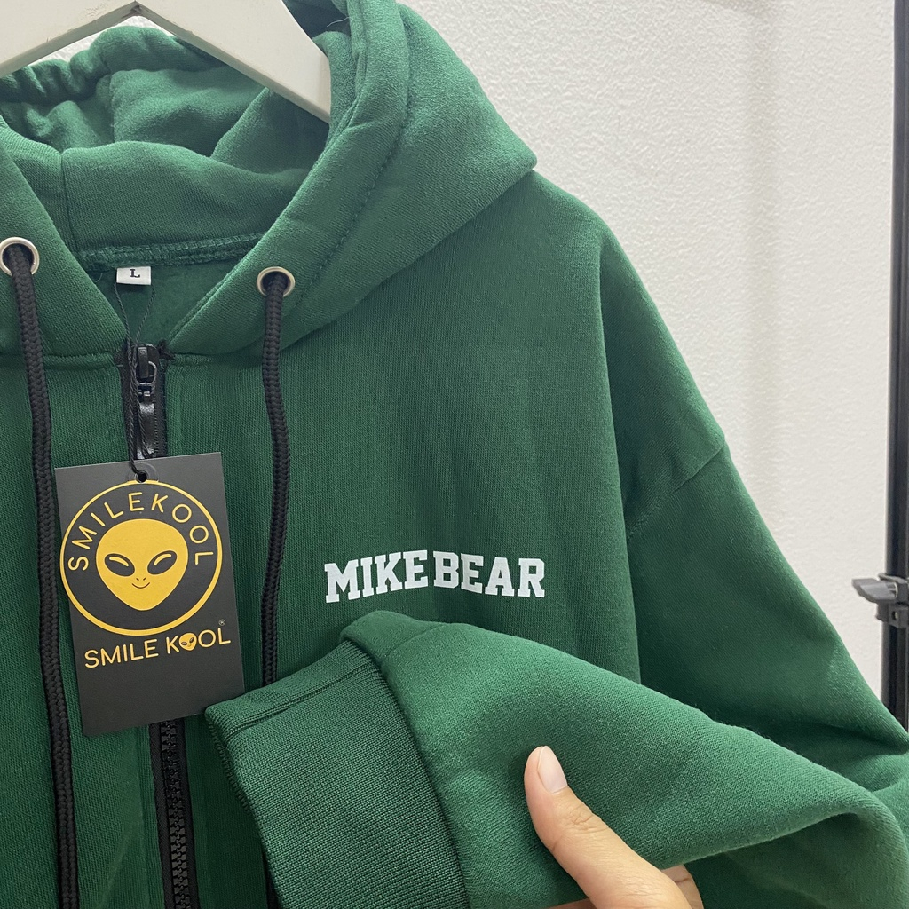 Áo Hoodie Mikebear Xanh Có Mũ Thu Đông Hot Màu Xanh Đen Chất Nỉ Dài Tay Cool Ngầu Hot Trend