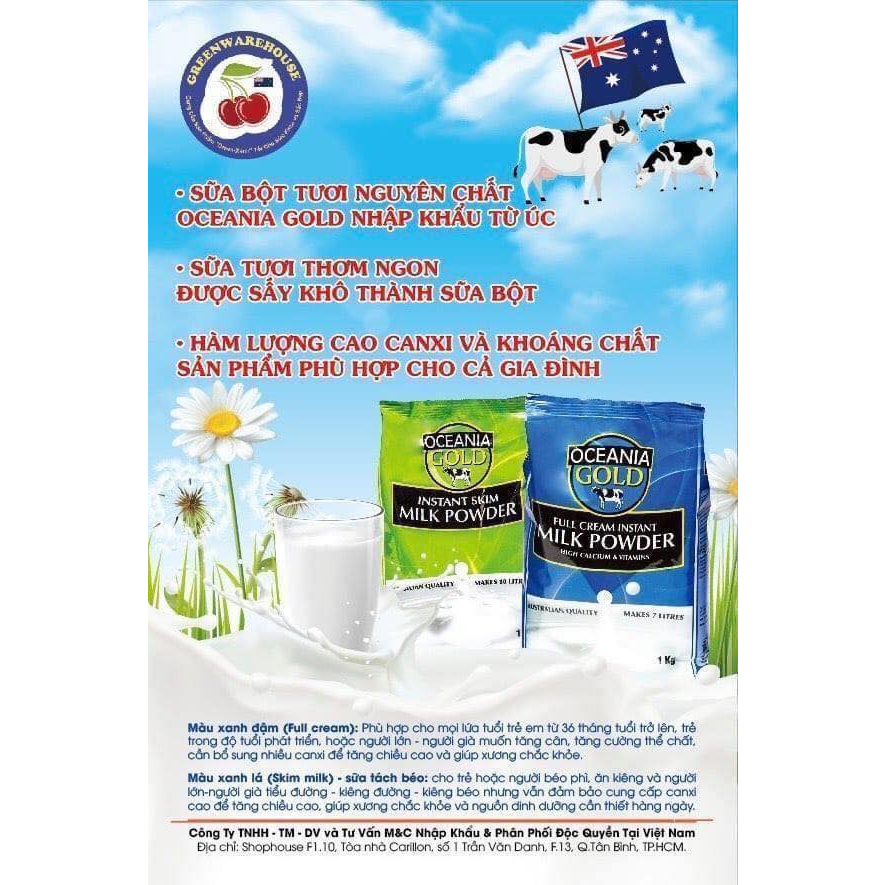 Sữa Bột Tươi Nguyên Chất organic OCEANIA GOLD 1kg