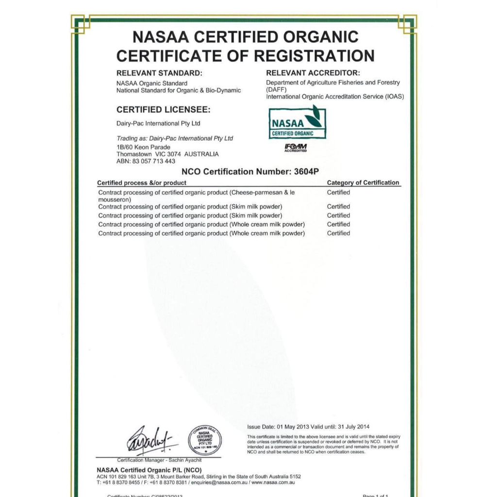 Sữa Bột Tươi Nguyên Chất organic OCEANIA GOLD 1kg