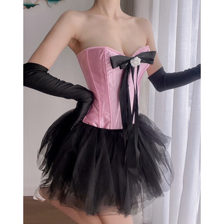 (𝐈𝐠 : 𝐂𝐢𝐜𝐢𝐥𝐢𝐚 𝐕𝐢𝐧𝐭𝐚𝐠𝐞) Pinky Ciara Corset lụa kèm tag hoa ảnh thật feedback ship hoả tốc