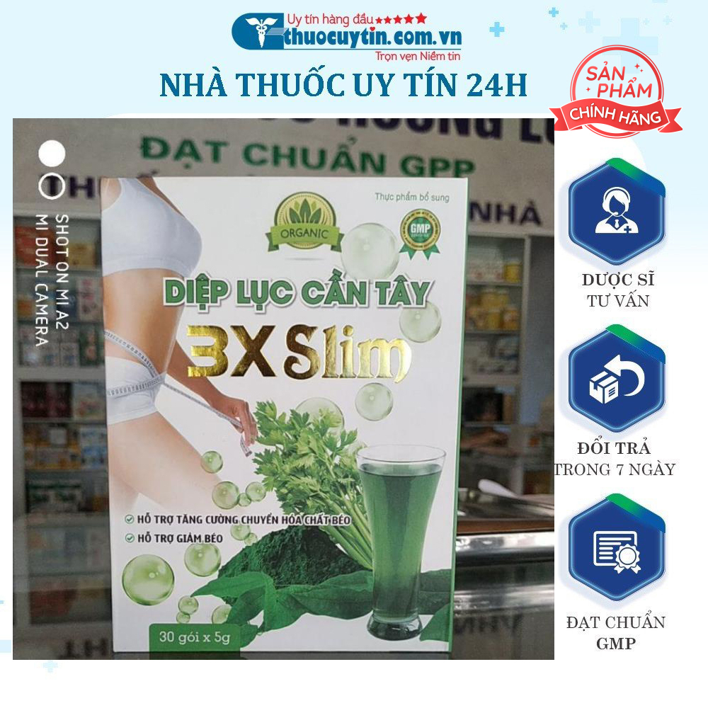 Diệp lục cần tây 3X Slim eo thon dáng đẹp giảm cân an toàn hiệu quả