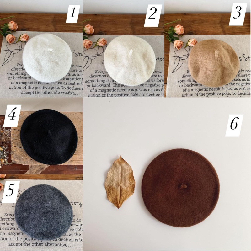 Mũ nồi dạ nhiều màu kiểu Hàn Quốc đáng yêu cho bé