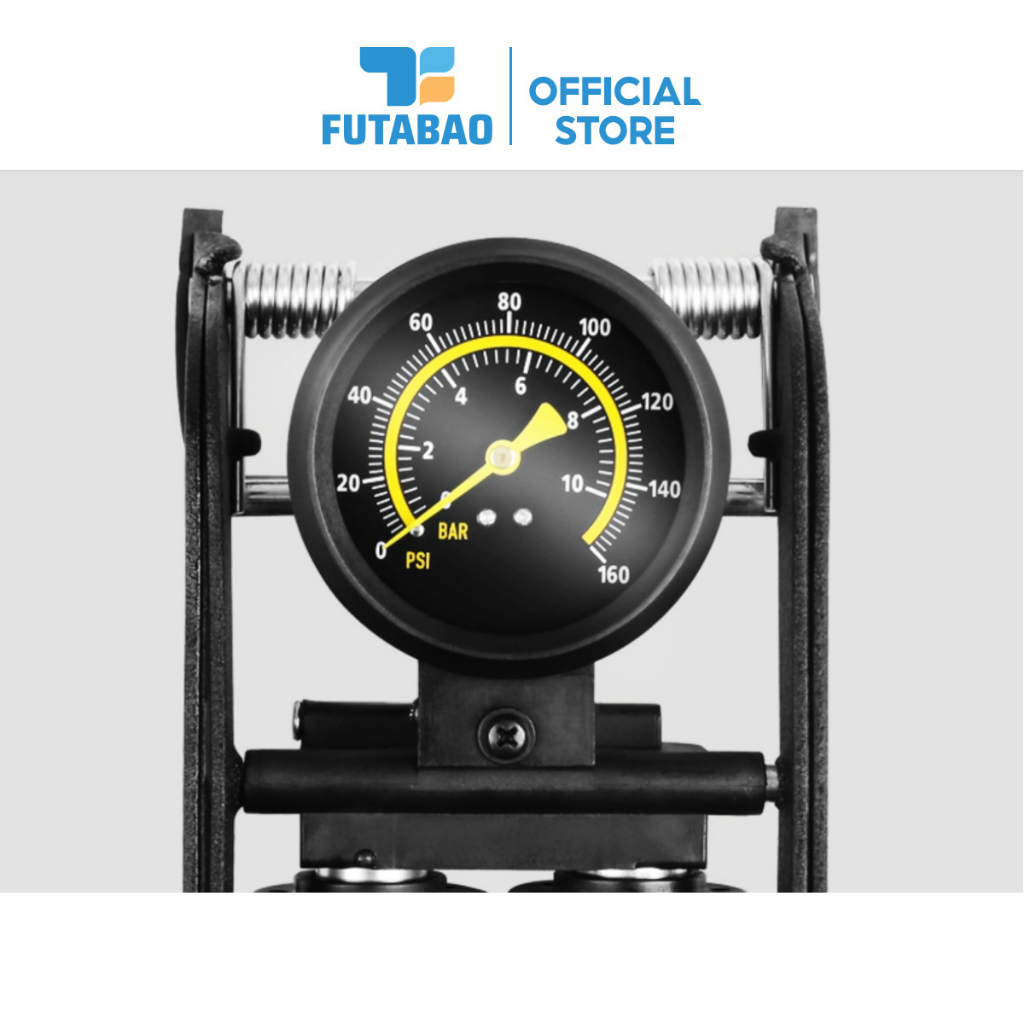 Bơm Đạp Chân Xe Đạp Xe Máy 2 Ống Xilanh Bền Đẹp Futabao