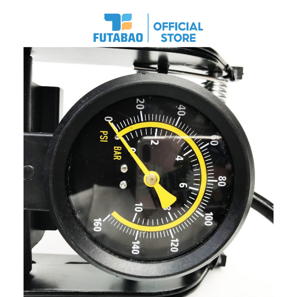 Bơm Đạp Chân Xe Đạp Xe Máy 2 Ống Xilanh Bền Đẹp Futabao