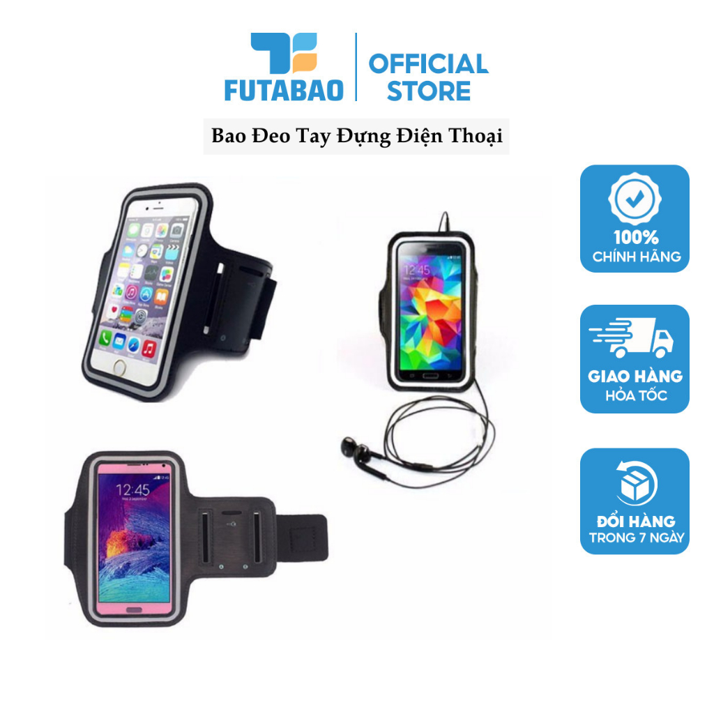 Bao Đeo Tay Điện Thoại Chạy Bộ Cảm Ứng Phản Quang Siêu Mỏng Nhẹ Bao Đeo Bắp Tay Iphone, Samsung 6-7 inch Futabao
