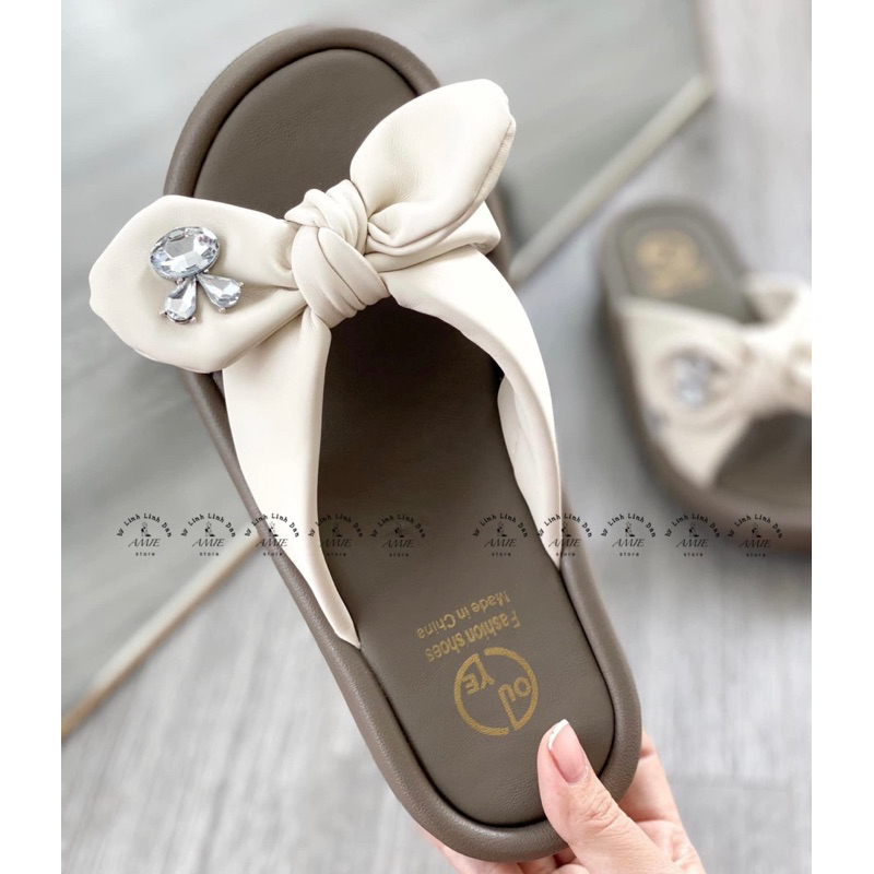 Dép Lê Mềm Quai Nơ Thỏ