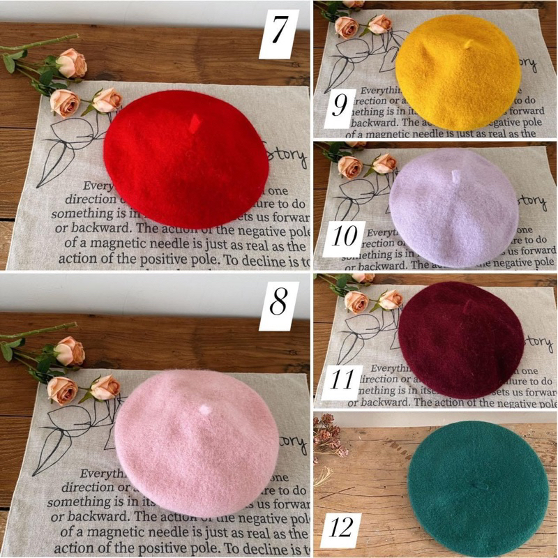 Mũ nồi dạ nhiều màu kiểu Hàn Quốc đáng yêu cho bé