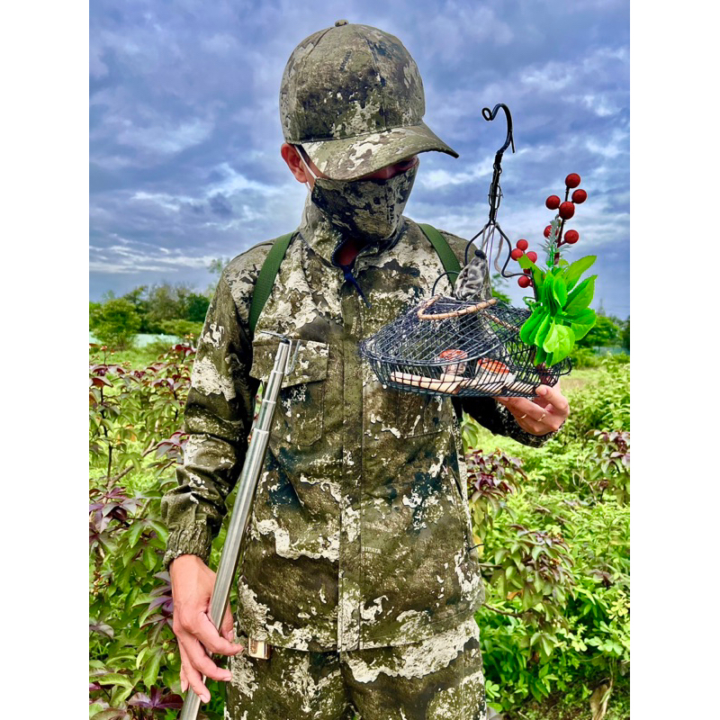 Lồng bẫy chim khuyên, hút mật, sâu, ốc mít, 5 màu phom mini kèm phụ kiện