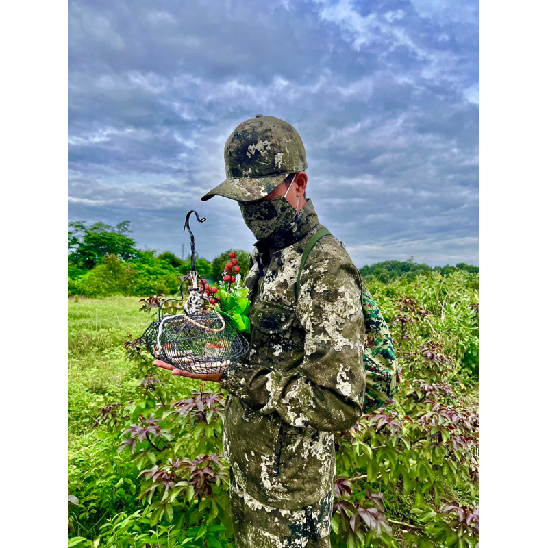 Lồng bẫy chim khuyên, hút mật, sâu, ốc mít, 5 màu phom mini kèm phụ kiện