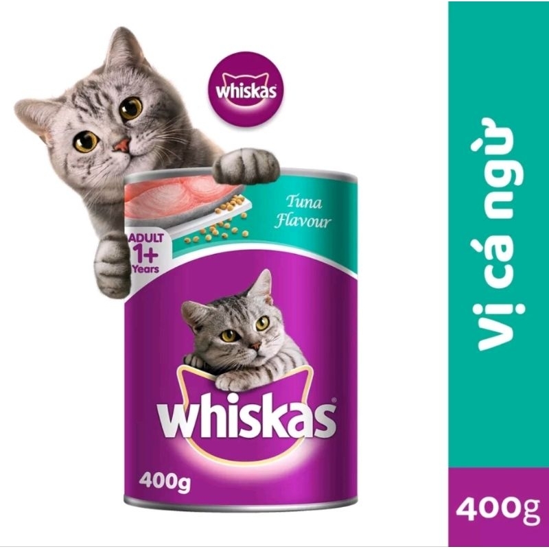 Pate mèo whiskas lon 400gr dành cho mèo lớn