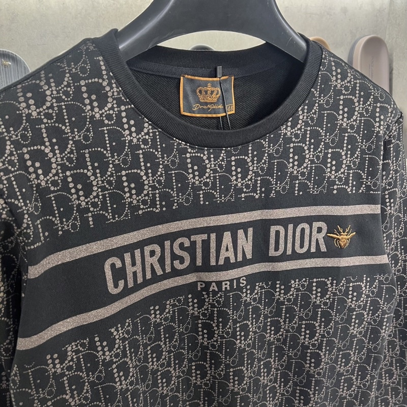 Áo nỉ dior vân chìm viền ngực sc 3477, áo thun dài tay nam hot 2023