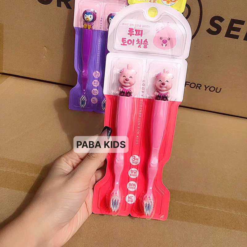 Set 2 Bàn Chải Đánh Răng Cho Trẻ Em PORORO Toothbrush 2pc