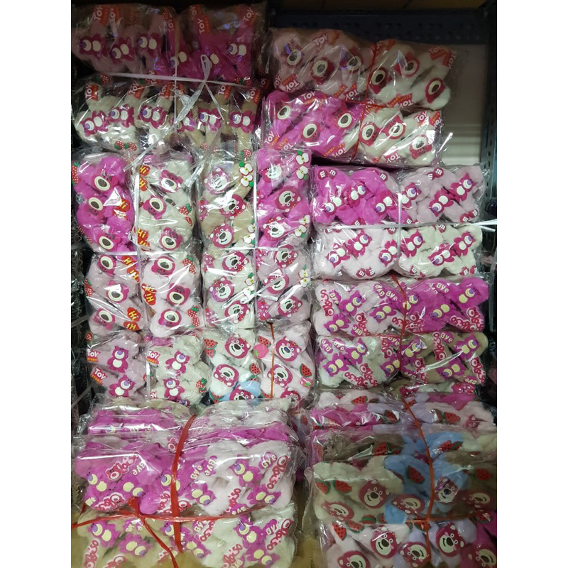 Kẹp Tóc Càng Cua Phủ Lông kèm charm Gấu Lotso / Thỏ Barbie Hottrend cặp càng cua lông tim phong cách Hàn quốc