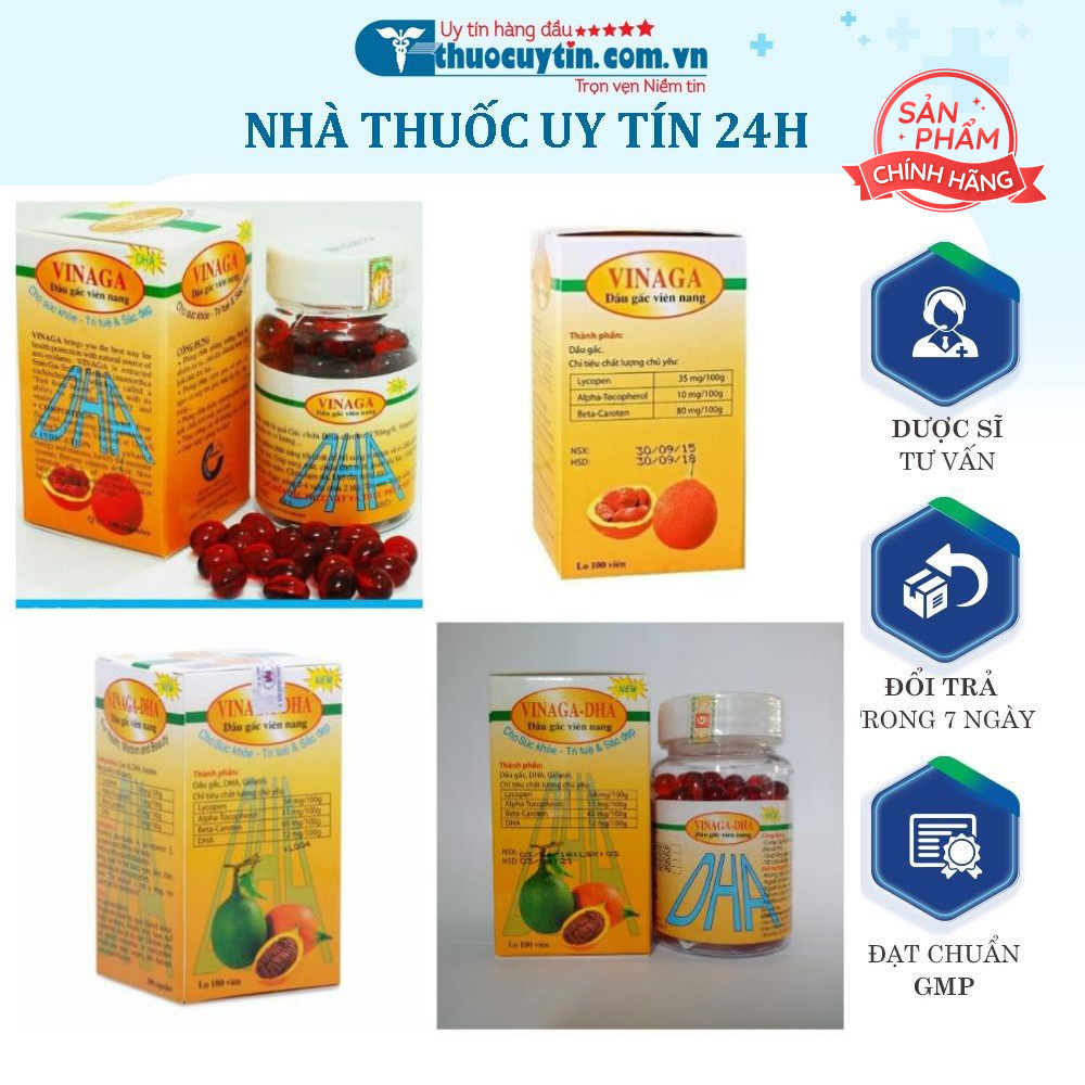 Dầu gấc Vinaga-DHA -Vinadica sáng mắt đẹp da ngừa lão hoá tốt tim mạch