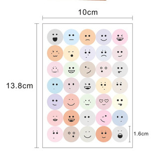 Set 10 tấm 35 sticker cảm xúc mặt cười dễ thương