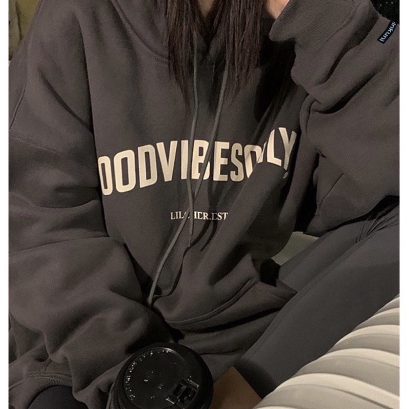 Áo hoodie unisex nam nữ form rộng tay bồng GOODVIB