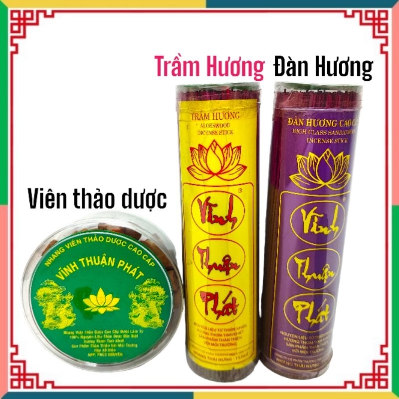 Nhang thơm đàn hương thiên nhiên vĩnh thuận phát ống dài 20cm khoảng 350 nén