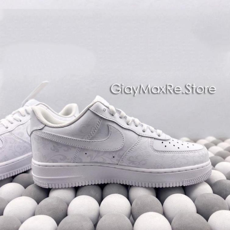 Giày sneaker AF1 Trắng Đổi Màu UV Hot Trend, Giày Air Force 1 Trắng Xanh Cặp Đế Sứ Trắng Cảm Biến Nhiệt Độ Nổi Hoa Văn