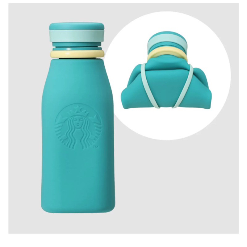 BÌNH NƯỚC SILICON GẤP GỌN STARBUCKS JAPAN SUMMER 23 BLUE BOTTLE 12oz