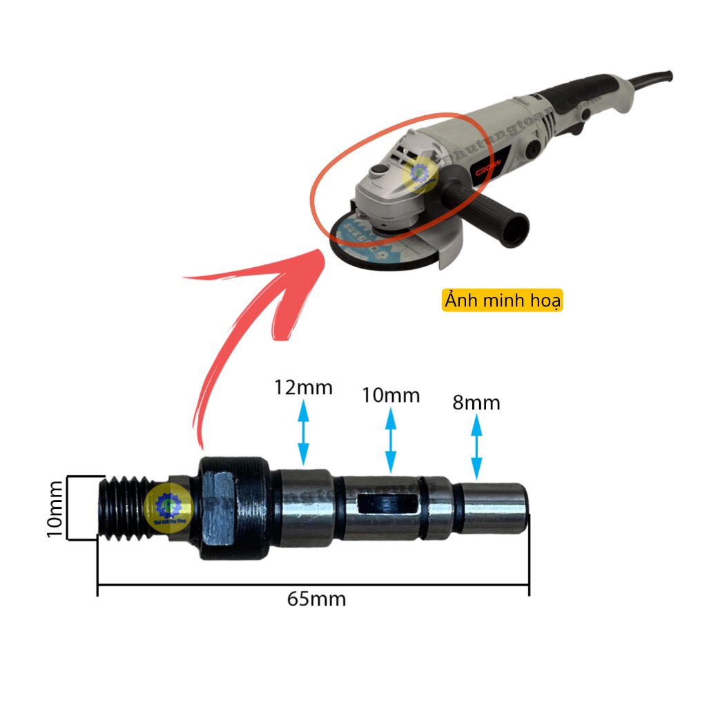 Cốt Trục Bánh Răng Máy Mài Crown CT13288 | CT3002 Hoặc Các Máy Mài 1 Tấc Cùng Thông Số Crown 13288