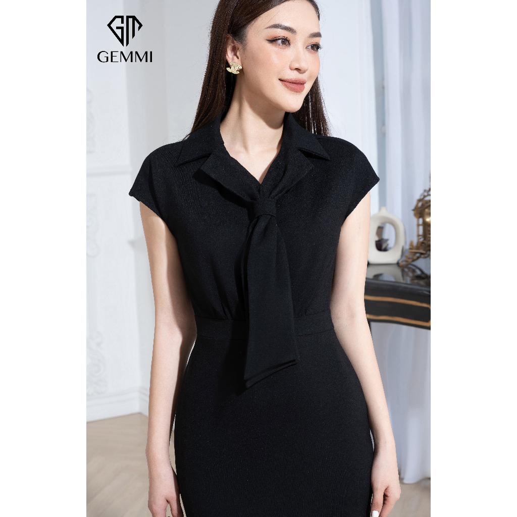 Váy đầm body cổ đức cà vạt nữ công sở Gemmi fashion, DK8499