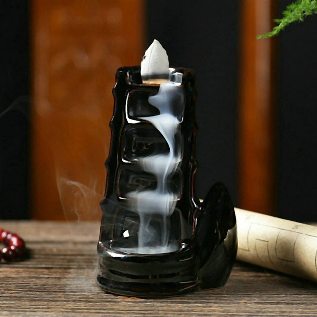 Thác Khói Trầm Hương Đốt Trầm Cao Cấp Mini Tặng Thêm 10 Nụ Trầm Khói Ngược