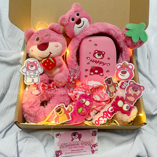 [Hàng sẵn HCM] Set quà gấu dâu quà tặng sinh nhật, kỉ niệm tình yêu - móc khoá gấu dâu