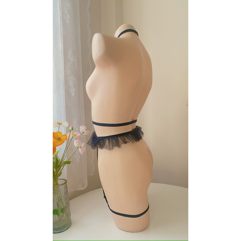 Bộ dây harness sexy phối bèo dễ thương - bk139 -CAMLUU99