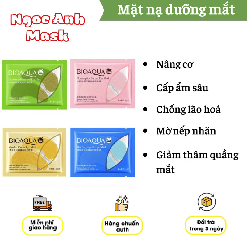 Mặt nạ dưỡng mắt Bioaqua giảm thâm bổ sung collagen