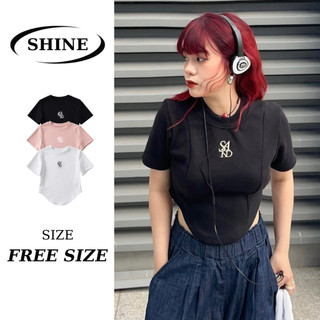 Áo thun baby tee shine tee màu hồng ,áo thun form fit màu hồng chất thun co dãn shine clothes