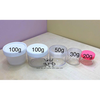 Hủ nhựa trong suốt 3g, 20g, 30g, 50g, 100g