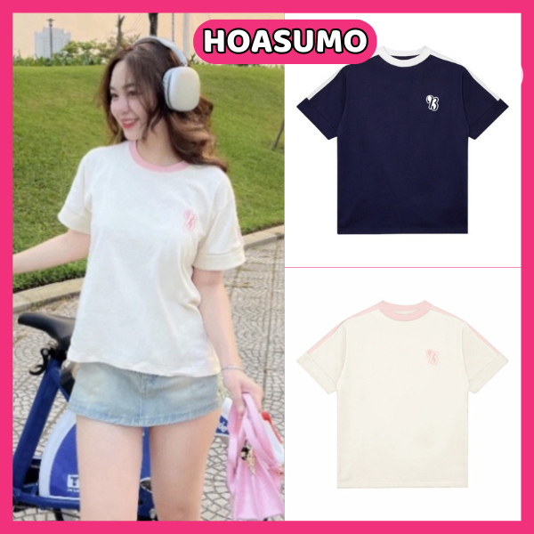 Áo Baby Tee nữ Chữ B form fit tôn dáng, áo thun nữ lạnh phong cách thể thao mẫu hot nhất 2023 SA170 HOASUMO