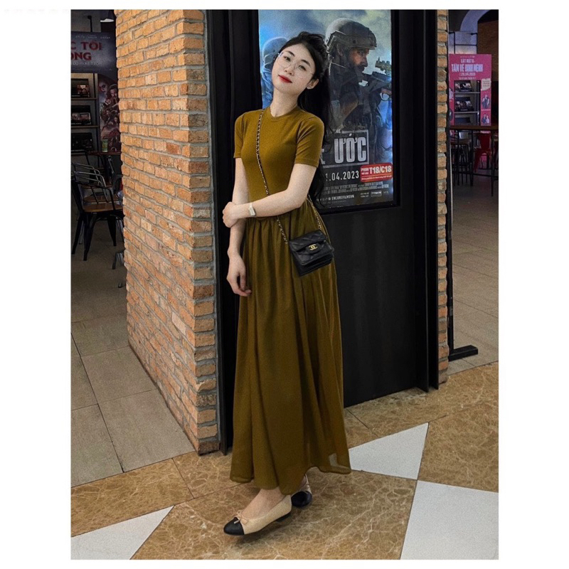 💥sỉ💥Váy bầu-váy cho con ti đen-rêu zíp phối tơ