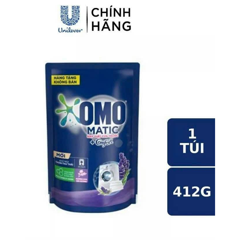 Nước giặt Omo Matic cửa trước LAVENDER túi 412g