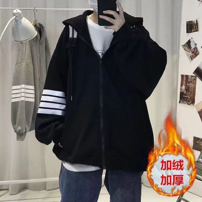 Áo khoác hoodies phối sọc tay 2 màu basic cực hot | BigBuy360 - bigbuy360.vn