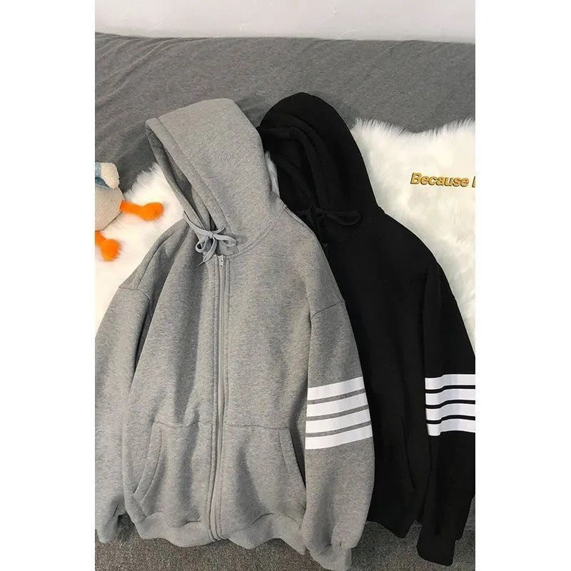 Áo khoác hoodies phối sọc tay 2 màu basic cực hot | BigBuy360 - bigbuy360.vn