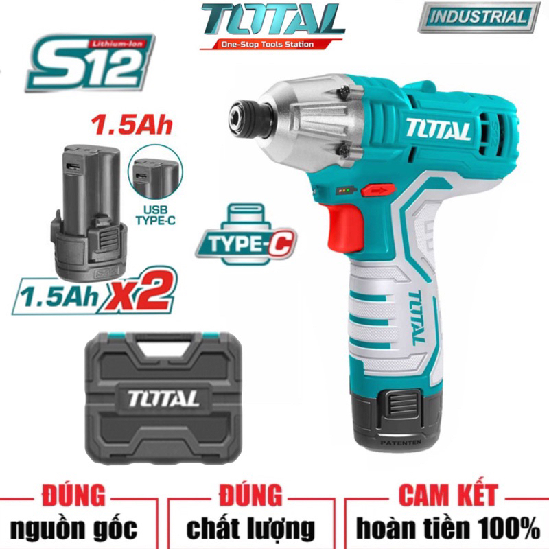 TOTAL Máy siết vít dùng pin 12V  TIRLI12015