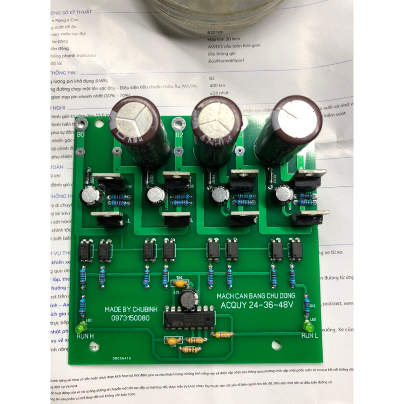 Mạch cân bằng acquy hệ 24-36-48v sò công suất lớn 195A