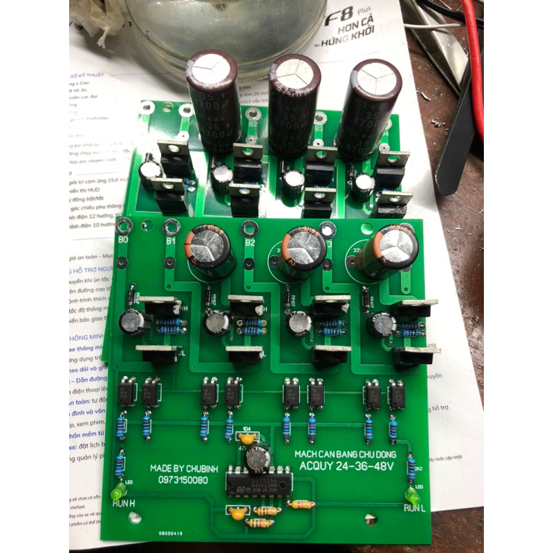 Mạch cân bằng acquy hệ 24-36-48v sò công suất lớn 195A