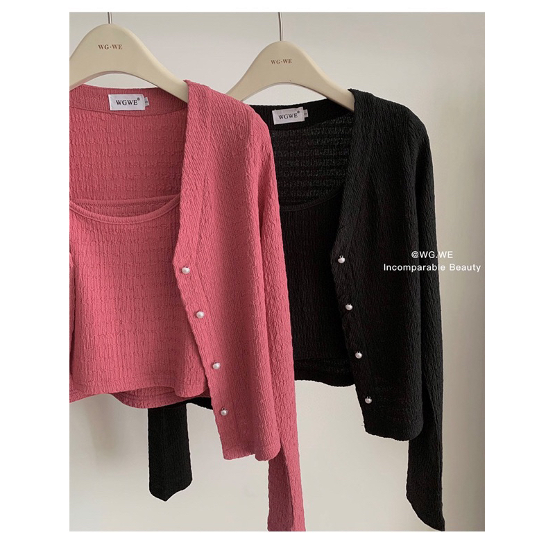 Set áo 2 dây + cadigan xốp WG.WE  🌷
