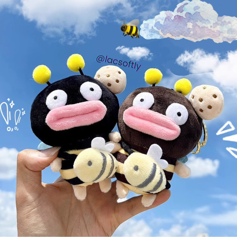 Móc chìa khoá Ong Môi Trề cháy nắng ngộ nghĩnh độc lạ