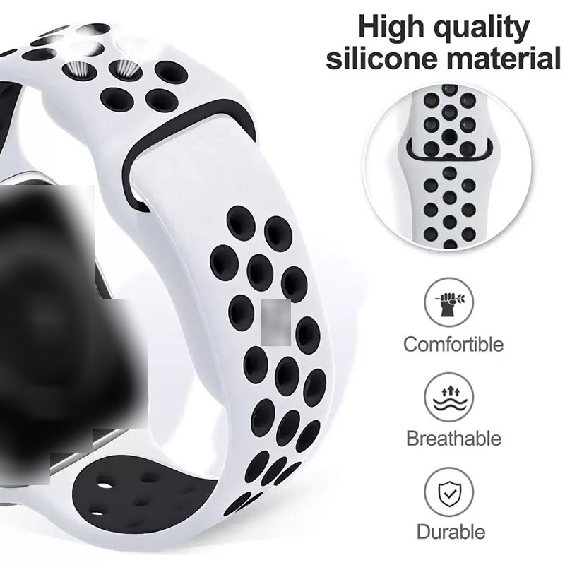 Dây Đeo Cao Su Nike Sport Cho Đồng Hồ Thông Minh AW 8/7/6/5/SE/4/3/2/1 Size 38mm 40mm 41mm 42mm 44mm 45mm SAIGONAW